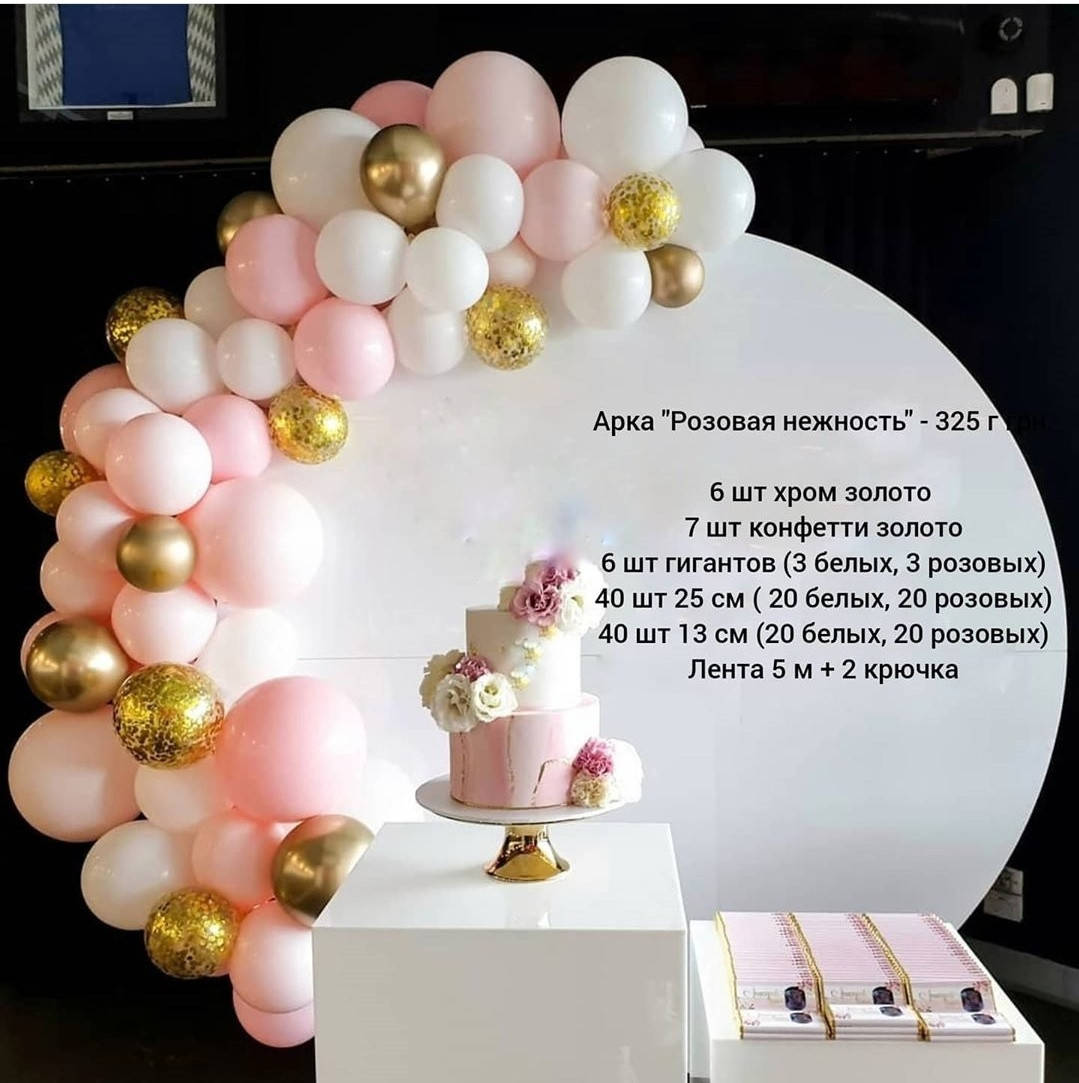 

Арка гирлянда из воздушных шаров РОЗОВАЯ НЕЖНОСТЬ, Розовый