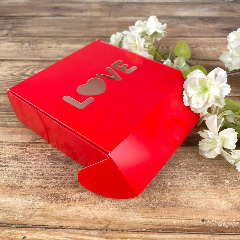 

Коробка самосборная прорезная Love 15*15*5см красная, Красный