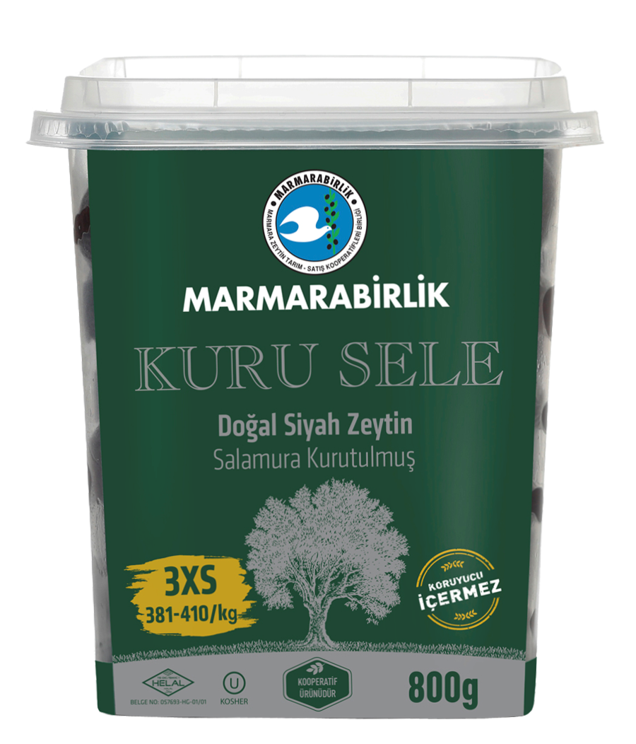 

Вяленные сухие маслины MARMARA BIRLIK 800 г. калибр 3XS ( 381-410 шт кг)