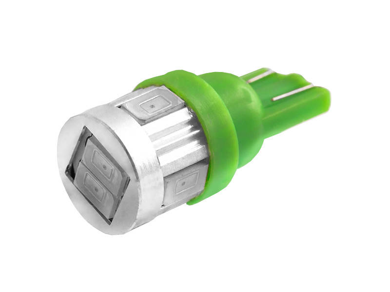 

Светодиодная автолампа T10 W5W 12В SMD5630-6led зеленый