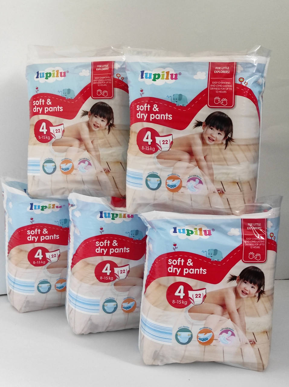 

Підгузки-трусики Lupilu Soft & dry Розмір 4, 8-15 кг, 110 шт