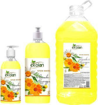 

Мыло-крем жидкое 500мл., ромашка-календула с дозатором