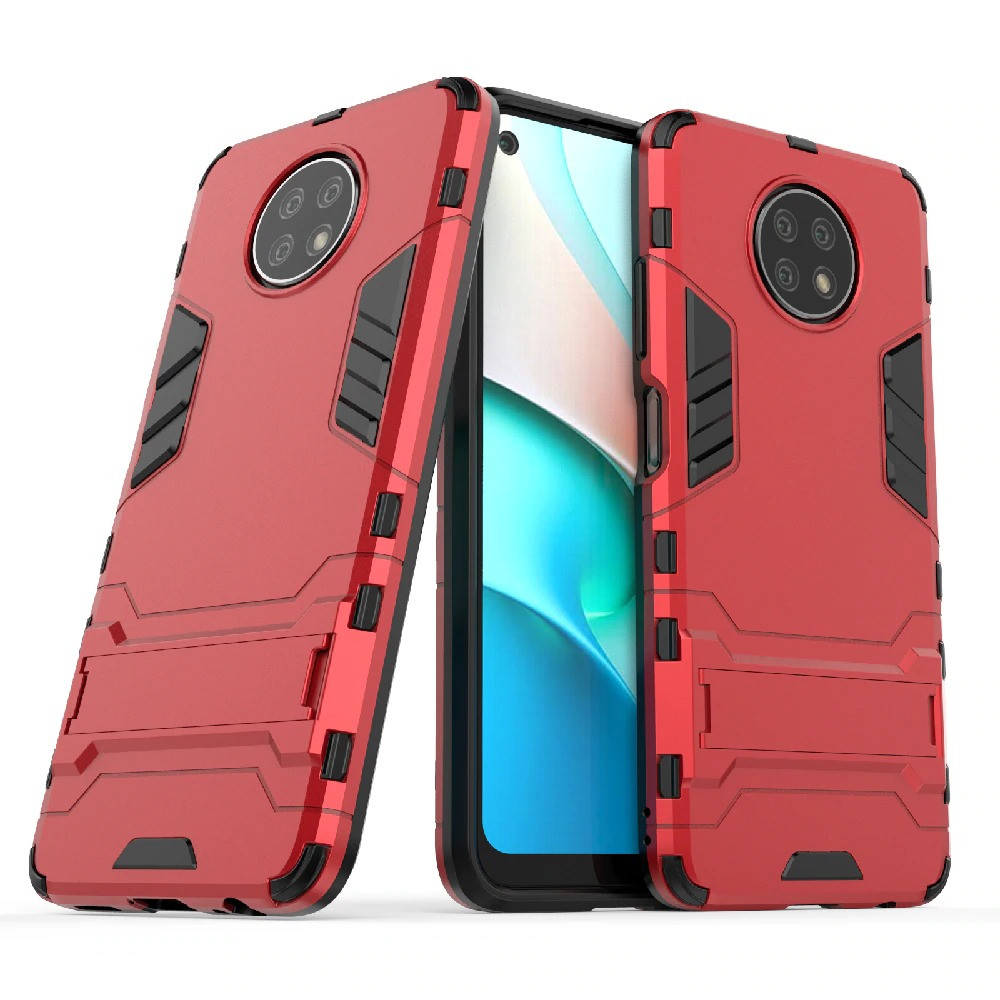 

Чехол Iron для Xiaomi Redmi Note 9T бампер противоударный с подставкой Red