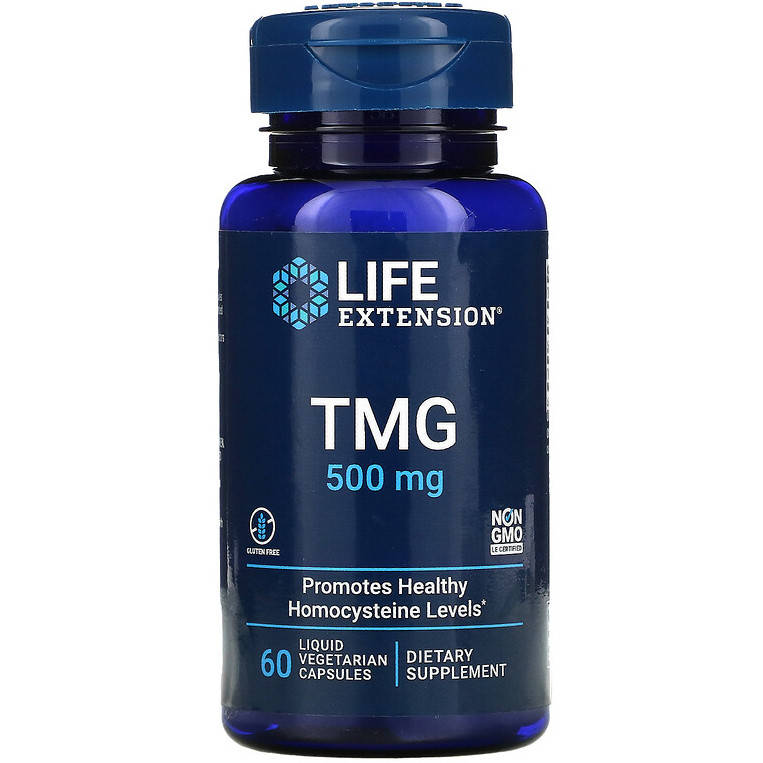 

Триметилглицин Life Extension "TMG" 500 мг (60 жидких капсул)