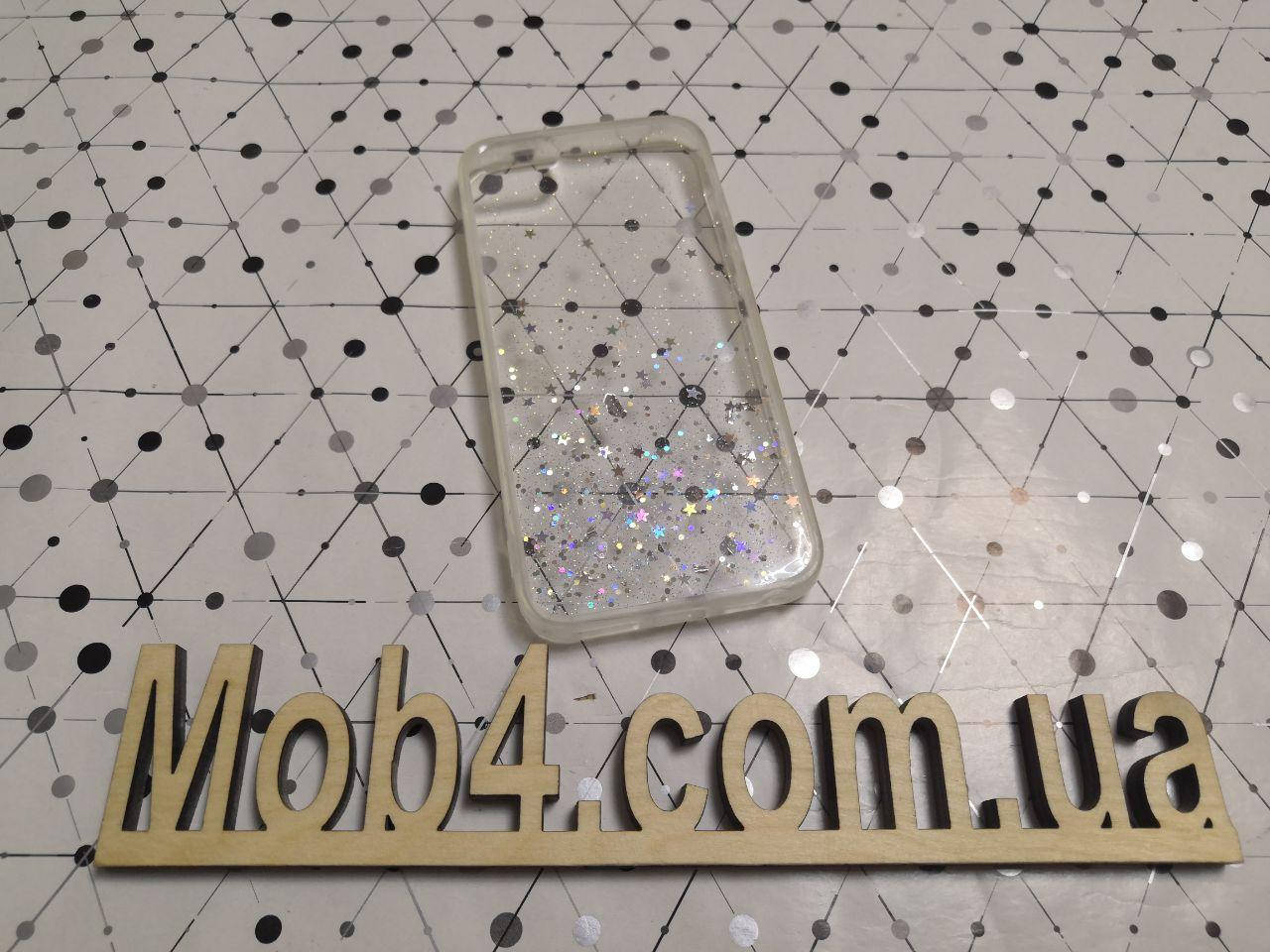 

Силиконовый чехол накладка Звездная пыль для Apple iPhone 5 / 5s / SE, Прозрачный