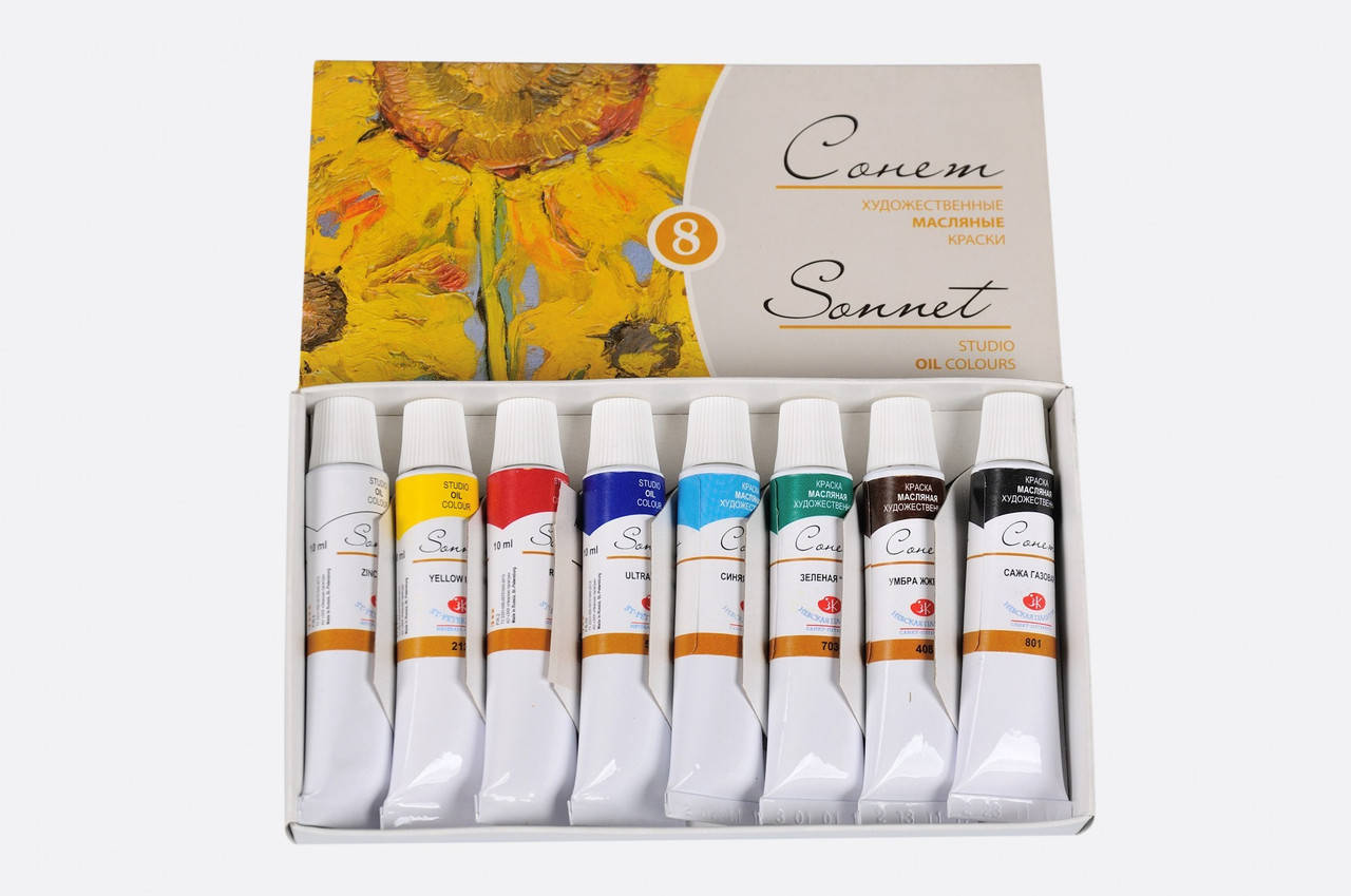 

Краски масляные Сонет 8 цветов по 10 мл, Невская Палитра
