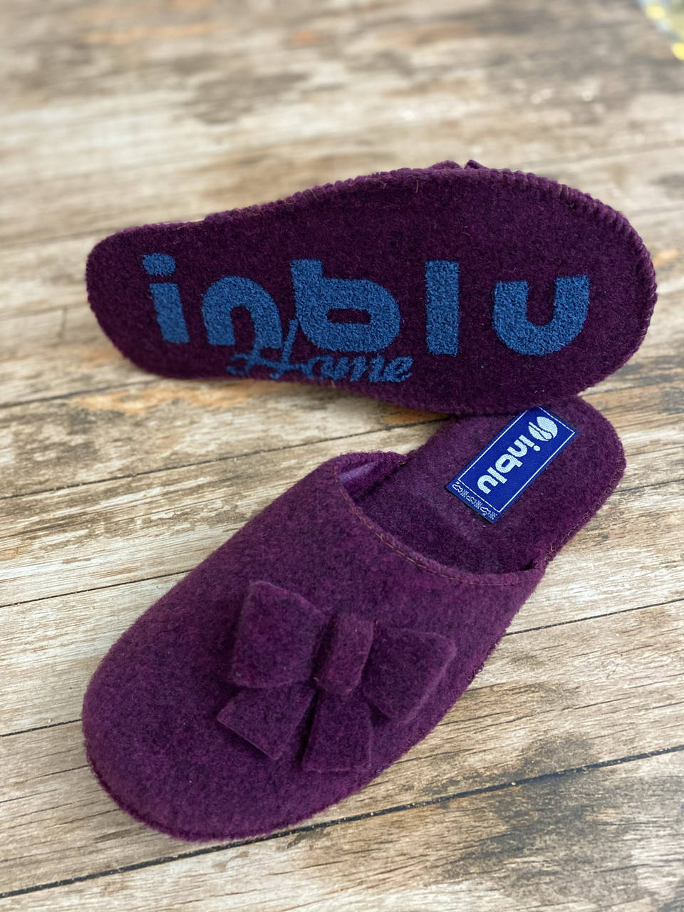 

Женские тапочки inblu только 36 23,5см размер в размер.Бесшумные и натуральные., Сливовый
