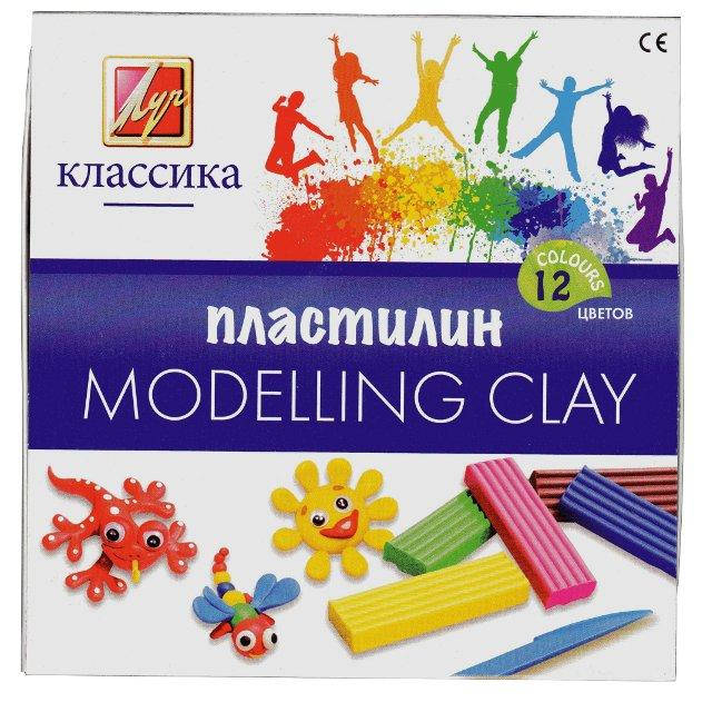

Пластилин Луч Классика 240г 12 цветов + стек 7С 331-08