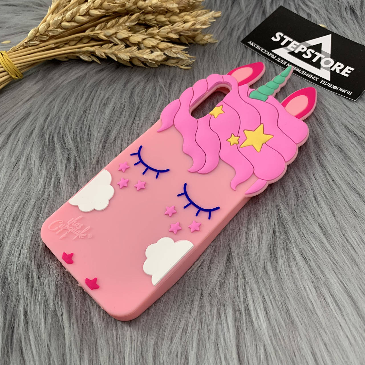

Чехол силиконовый Unicorn Единорог для Huawei P20 розовый пони девочки противоударный