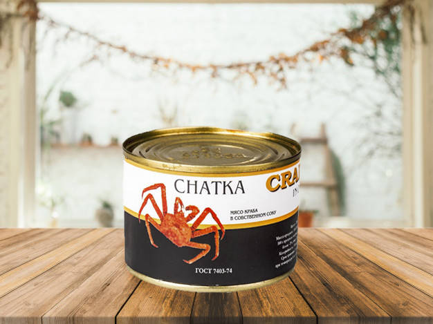 

Мясо краба натуральное в собственном соку, 1я фаланга, 240 грамм