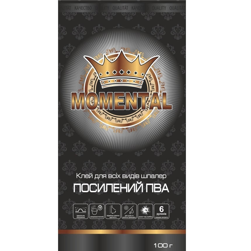 

Клей для шпалер "Мomental BLACK" з посиленим ПВА 0,1кг (385103)