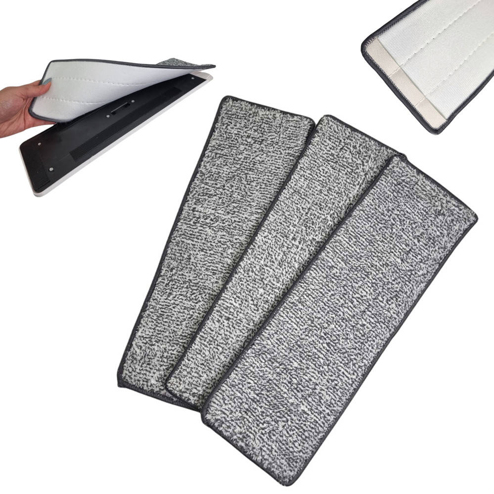 

Насадка сменная для швабры микрофибра 33х11 3 шт для влажной уборки пола с отжимом комплект запасных тряпок, Серый