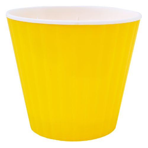 

Вазон Ибис 13*11.2 см с двойным дном 0.86 л желто-белый Алеана