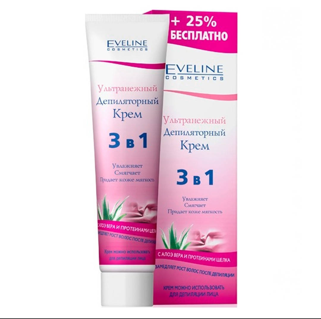 

Крем ультранежный депиляторный "Алоэ вера и протеины шелка" 3 в 1 Eveline Cosmetics