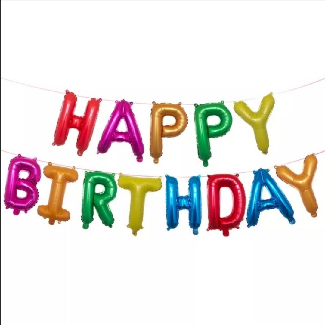 

Шар буквы Happy Birthday разноцветные 40см