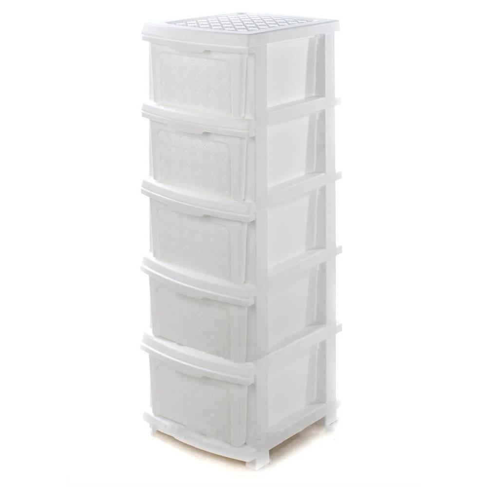 

Комод пластиковый 5 ящиков белый R-Plastic "Компакт Плюс" 106*40*34 см