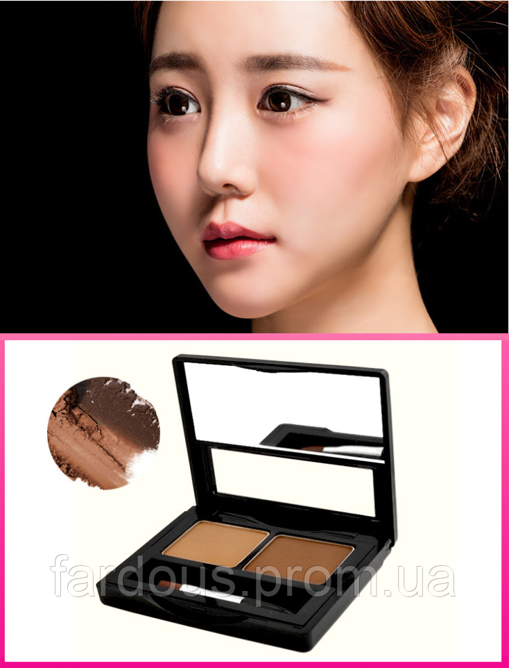 

Тени для бровей двухцветные с кисточкой + водостойкая подводка Menow