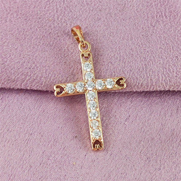 

Крестик Xuping с фианитами медицинское золото позолота 18К А/В 6-0190