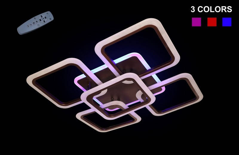 

Яркая припотолочная люстра с пультом управления 5588/4+1CF LED 3color dimmer