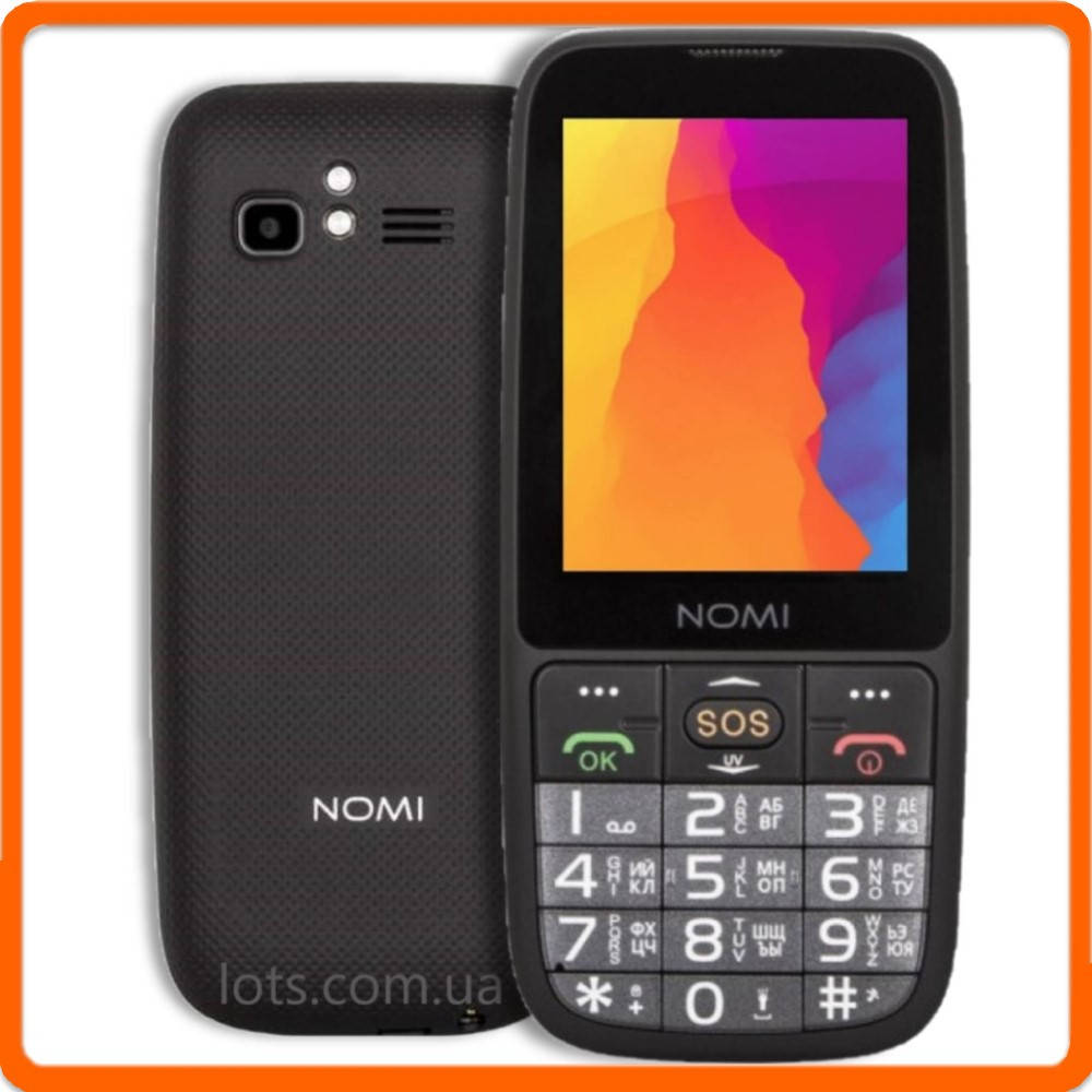 

Кнопочный Телефон Nomi i281 Black - Бабушкофон, Черный