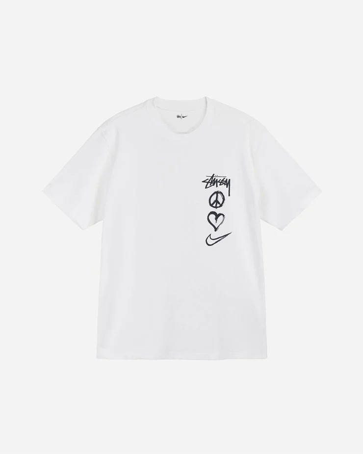 

Белая футболка Nike x Stussy Peace, Love, Swoosh Найк Стасси Стусси футболки унисекс