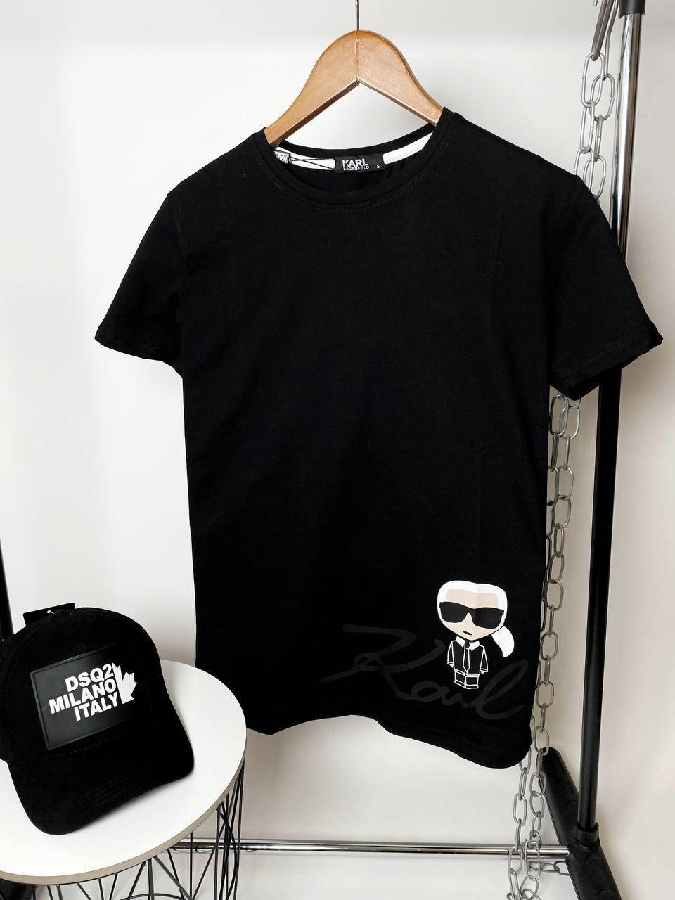 

Мужская стильная брендовая футболка Karl Lagerfeld (черная) M