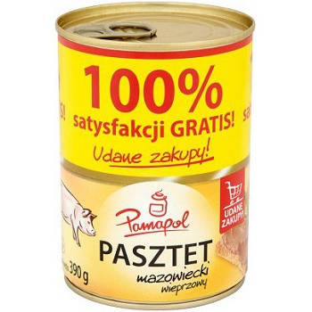 

Паштет свиной Pamapol 100% Польша 390г