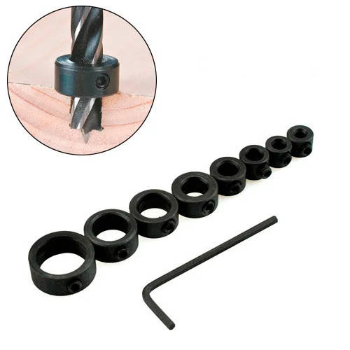 

Ограничители глубины сверления для сверл 8шт 3-16мм погружения