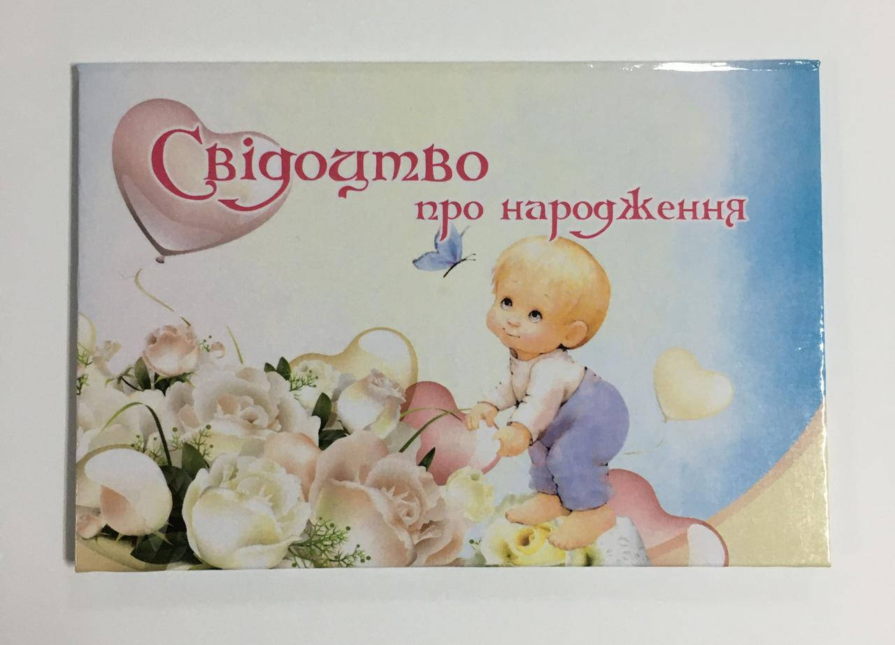 

Обложка для свидетельства о рождении ламинированная мальчик, Голубой