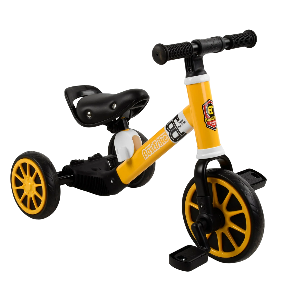 

Трехколесный велосипед беговел детский 2 в 1 Best Trike от 1.5 года Желтый