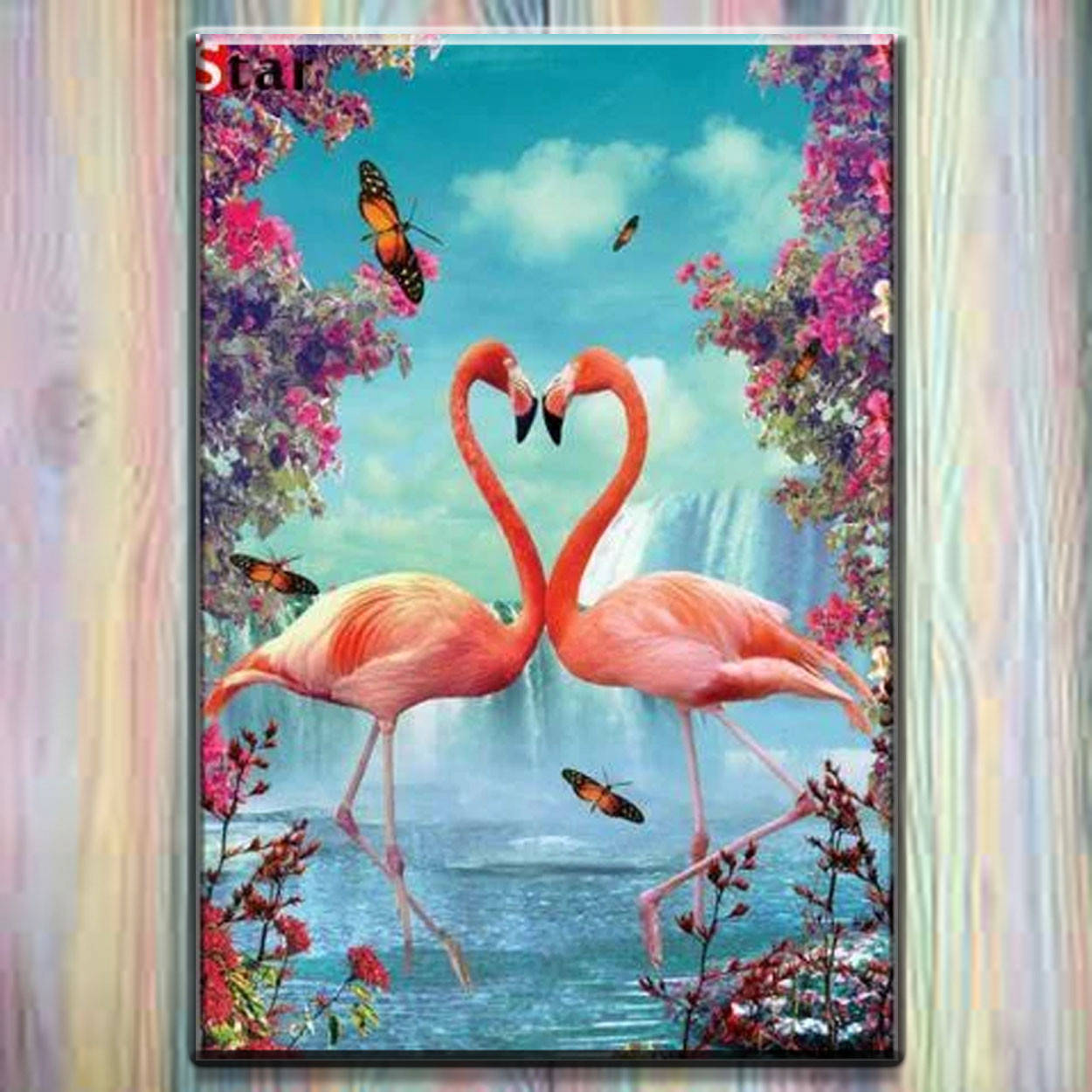 

Алмазная вышивка на холсте с подрамником ТМ "Strateg", Птицы "Влюбленные фламинго" 30*40 см HX302