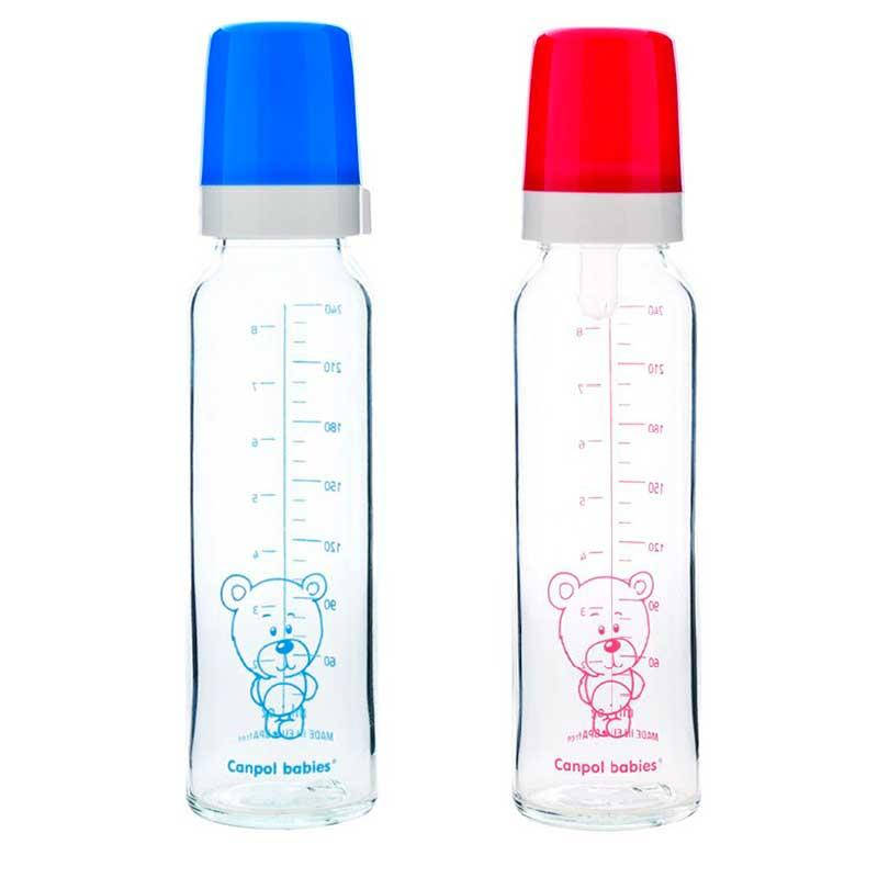 

Бутылочка стеклянная Canpol Babies 240 мл, 42/101, 2 цвета, Разные цвета