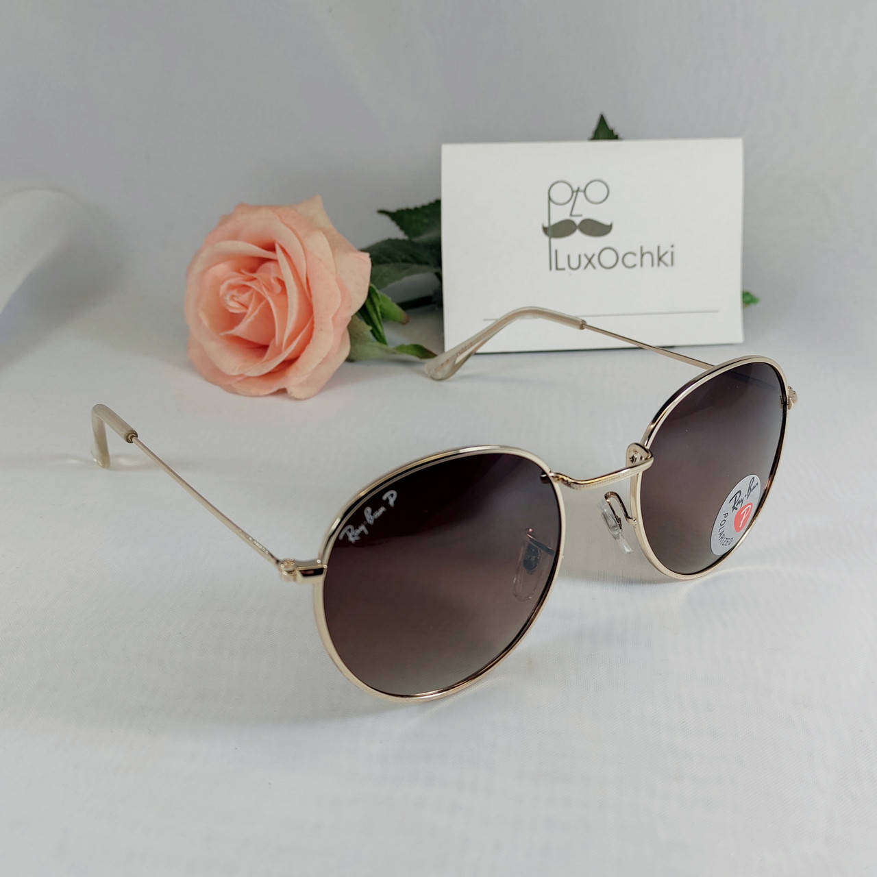 

Очки молодежные круглые Ray Ban в металлической оправе поляризованные