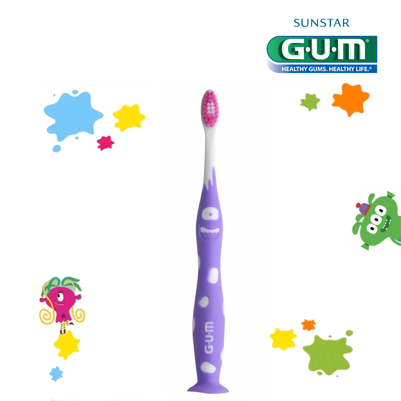 

Детская зубная щетка GUM JUNIOR MONSTER (7-9 лет) фиолетовая