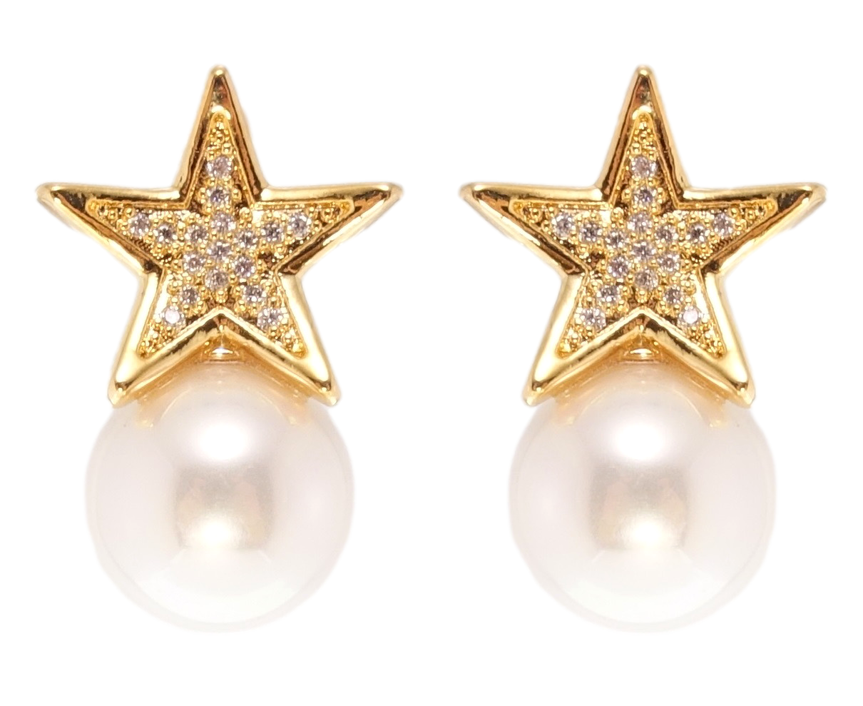 

Серьги Xuping Позолота 18K гвоздики (пусеты) "Звезда с жемчужиной"