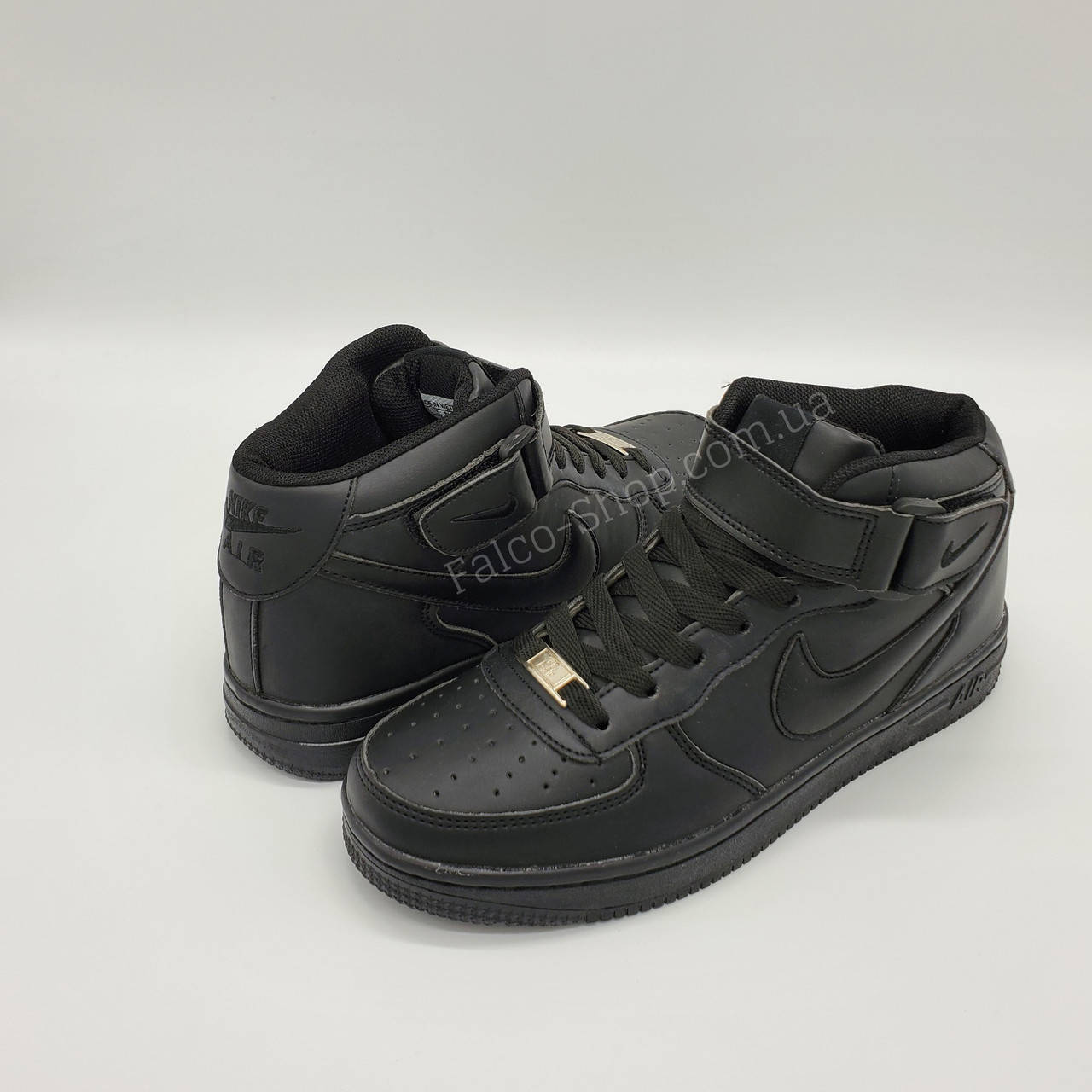 

Кроссовки женские высокие чёрные Nike air force. Кроссовки подростковые высокие черные Nike air force., Черный