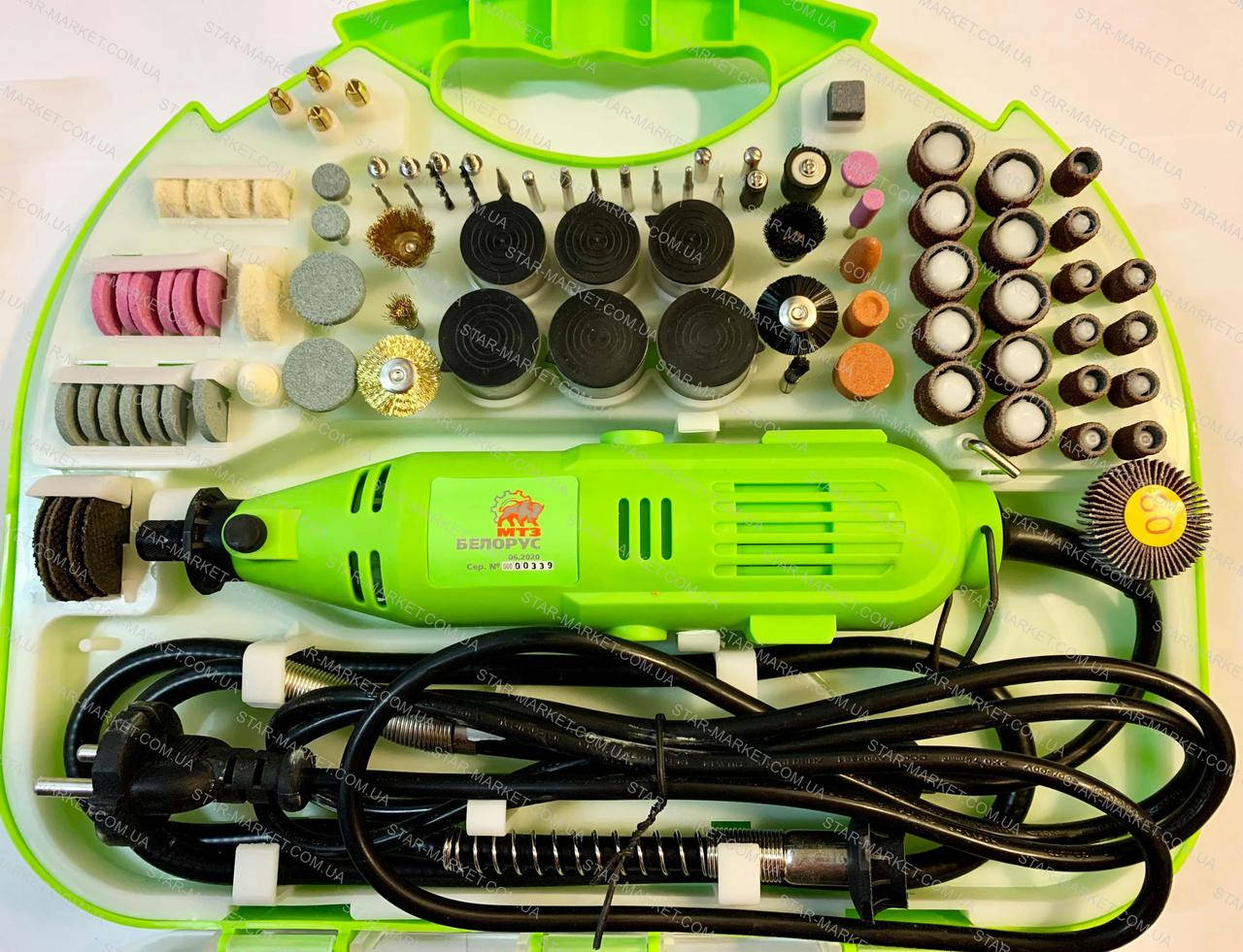 

Гравер Белорус МТЗ МГ-500 (500 Ватт, 211 насадок + гибкий вал)