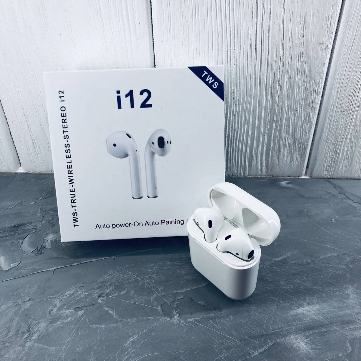 

Беспроводные Bluetooth наушники Mdr Double i12 BT Sensor с кейсом, в хитах, Белый