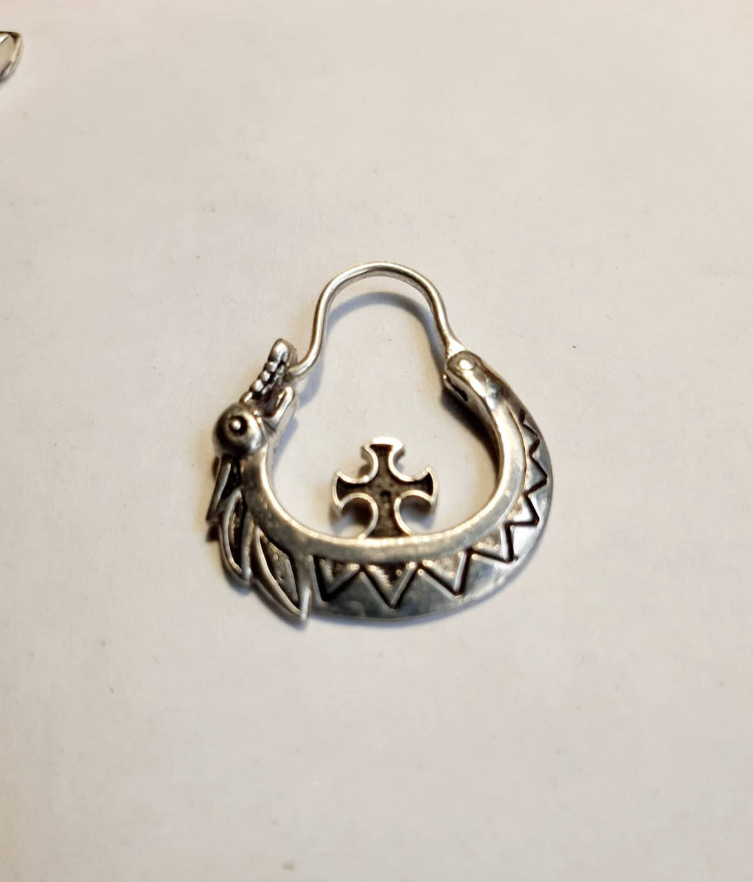 

Серьга Казацкая двусторонняя серебряная.