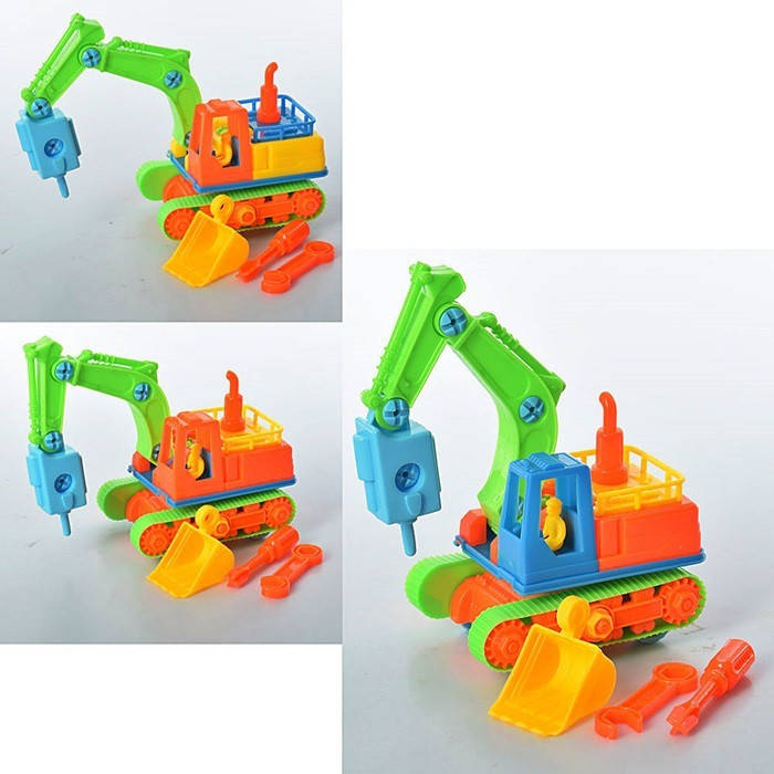 

Пластиковый Конструктор Экскаватор 6136 , на шурупах, 3 цвета, с инструм., в пакете 17*14*10см