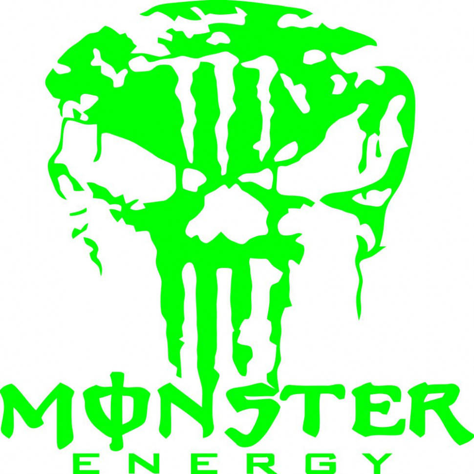 

Виниловая наклейка на автомобиль или мотоцикл - Череп Monster Energy v2
