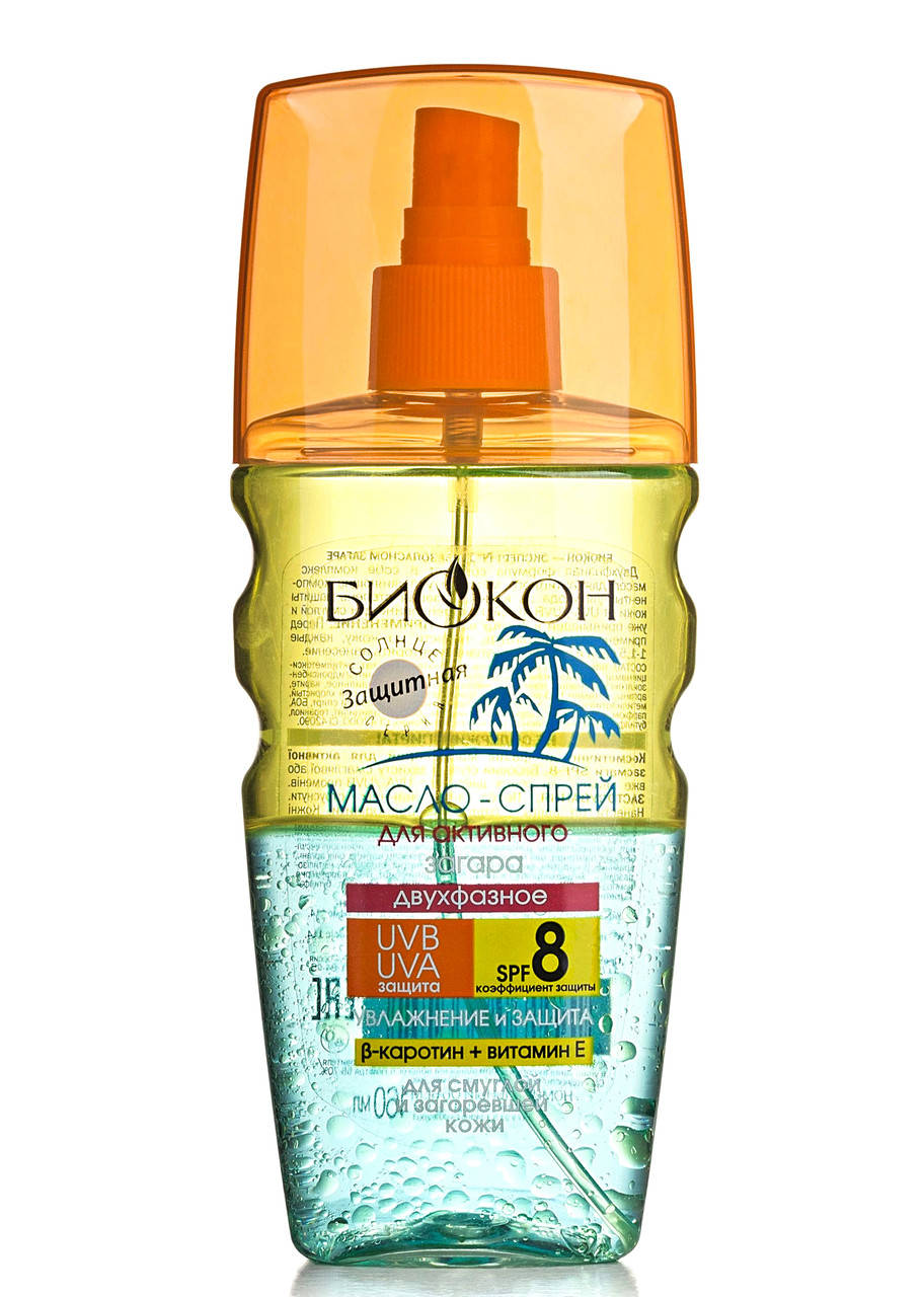 

Двухфазное масло-спрей для активного загара SPF-8 Биокон