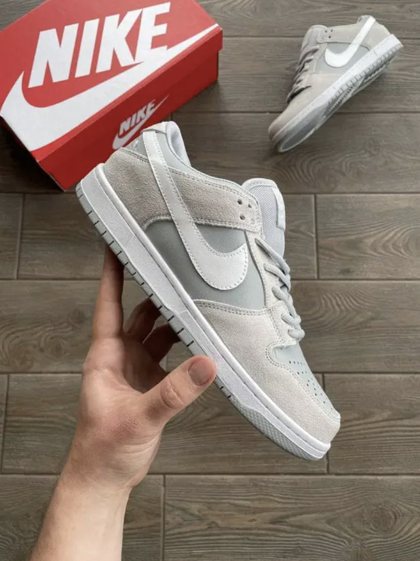 

Кроссовки Nike SB Dunk Low Light Grey светло-серые (36-41) , Унисекс кроссовки Nike осенние весенние, Светло-серый