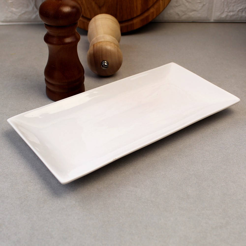 

Тарелка прямоугольная фарфоровая 10″ HLS Extra white 245х120 мм. (W0170), Белый