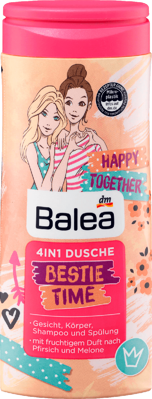 

Гель для душа для волос, лица и тела 4 in 1 Balea Bestie Time, 300 ml.