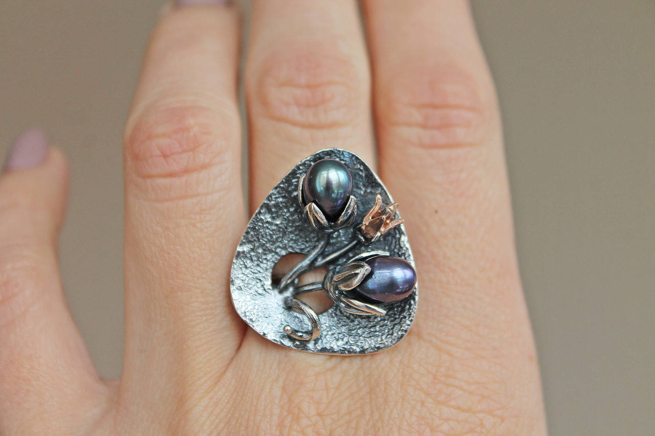 

Серебряное кольцо Жакаранда 18,5