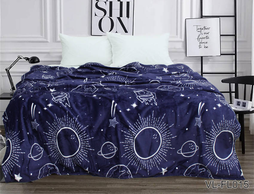 

Плед  велсофт (микрофибра) VL-FL015, Синий