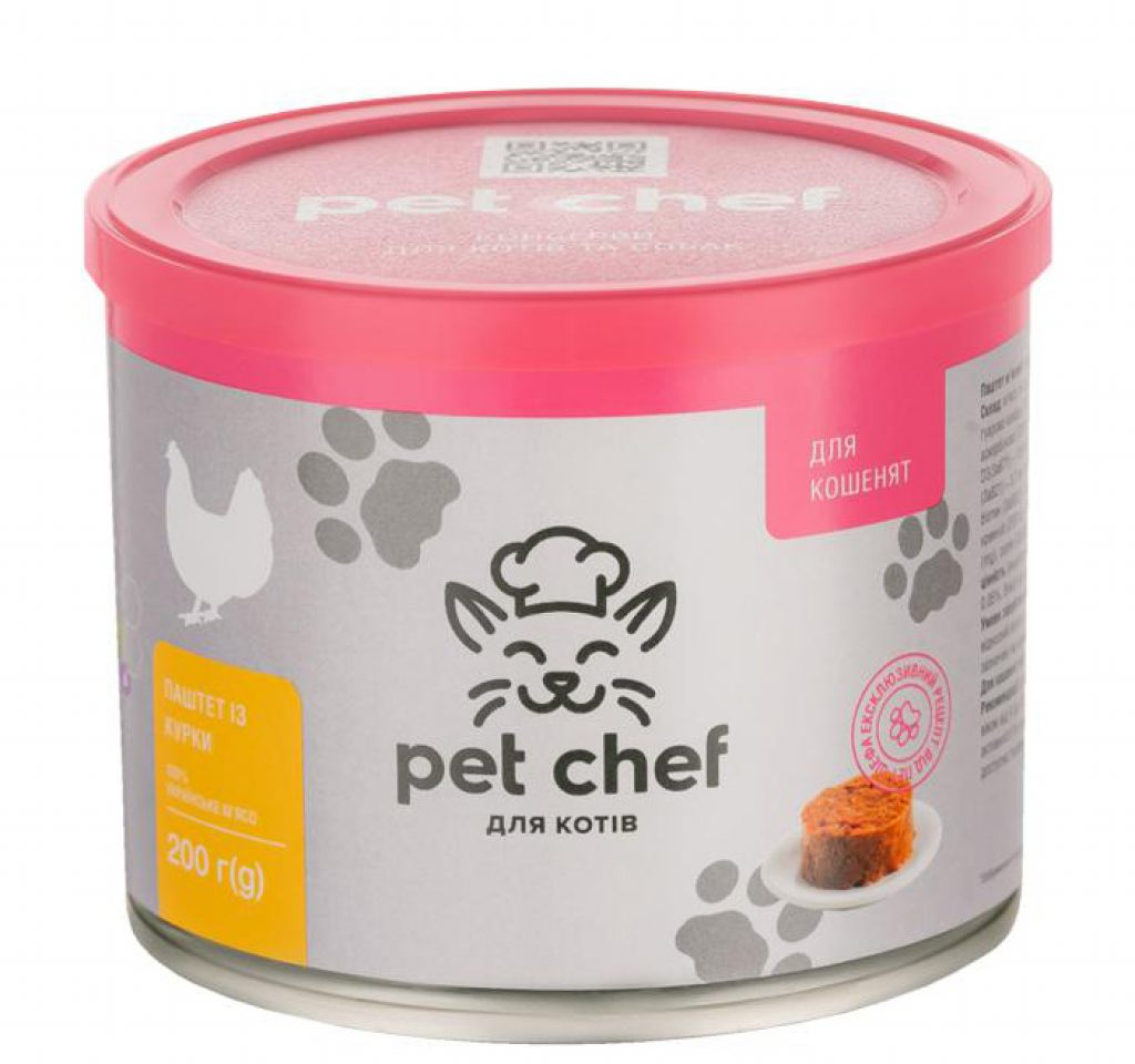 

Консервы Pet Chef паштет мясной с курицей для котят 360г