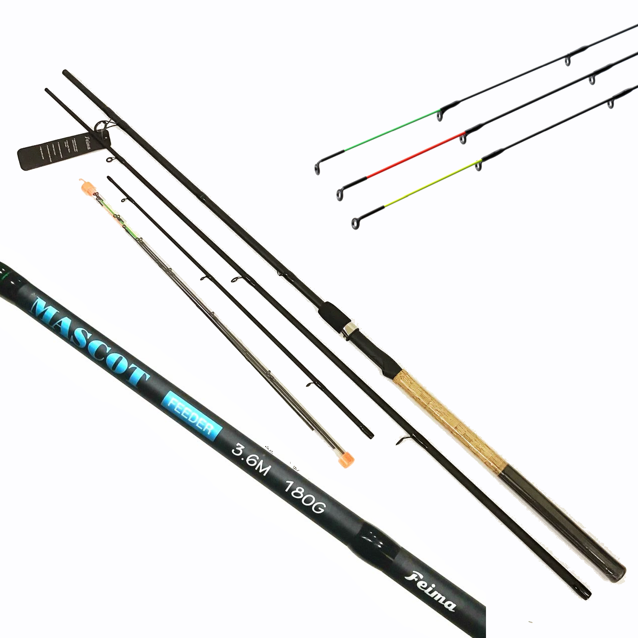 

Фидерное удилище Feima MASCOT Feeder 3.90м тест 120 грам Carbon, Черный