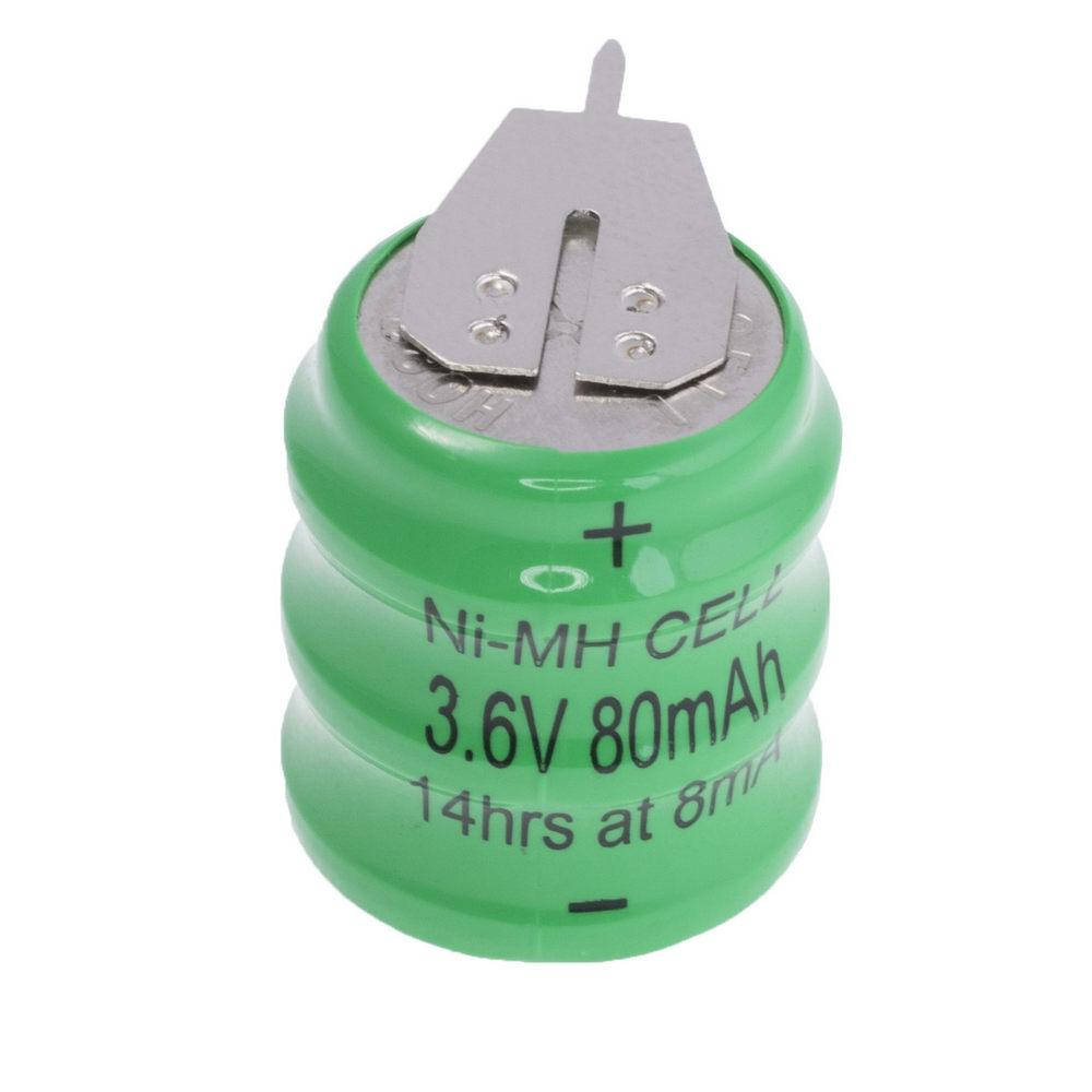 

Coin NiMH battery 3.6v 80mAh coin 3S1P + Nickel (size: 16x19.8mm) GEB